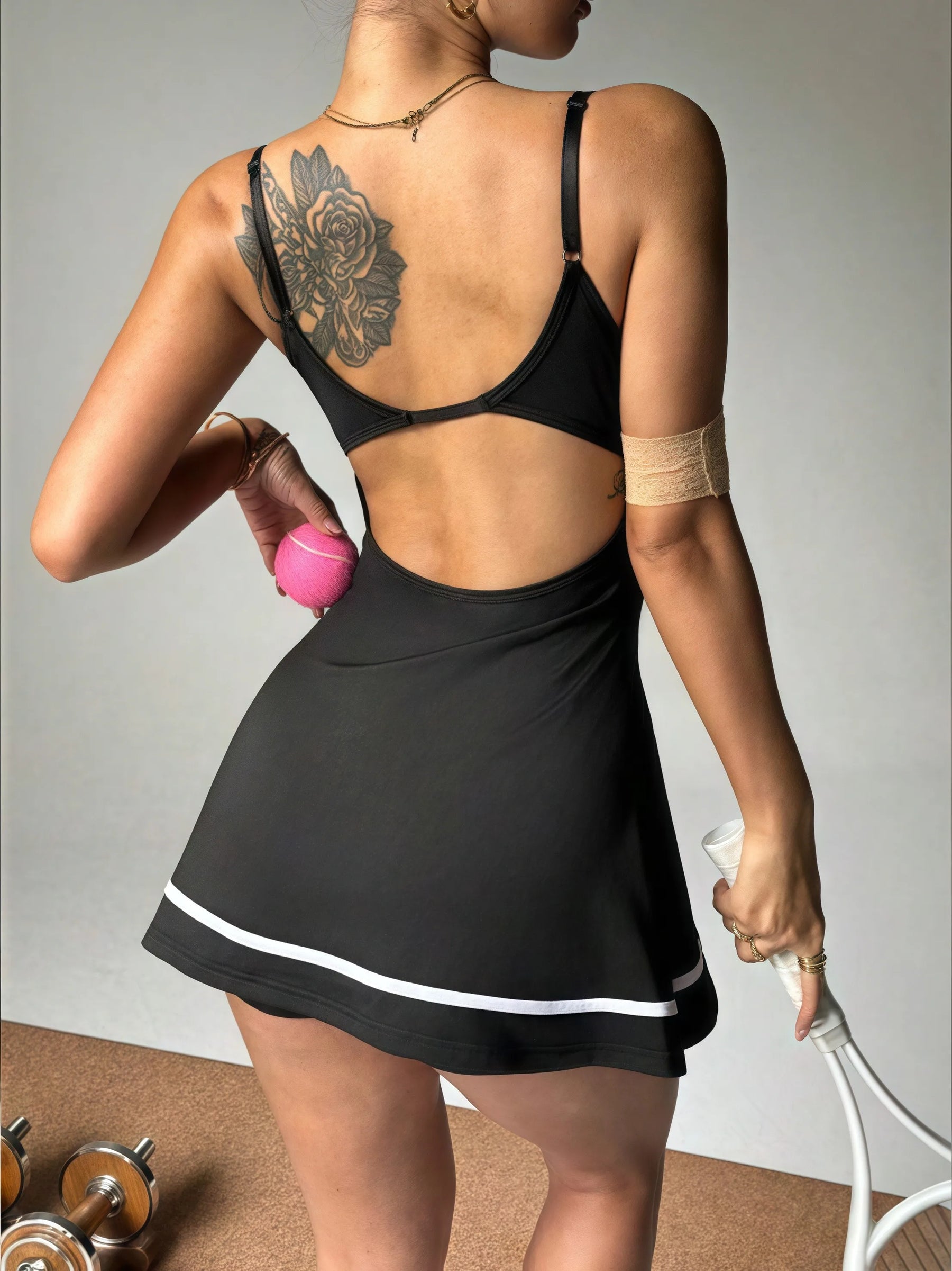 Vestido Feminino Antonella com Alcinha e Shorts Embutido em Poliéster e Elastano