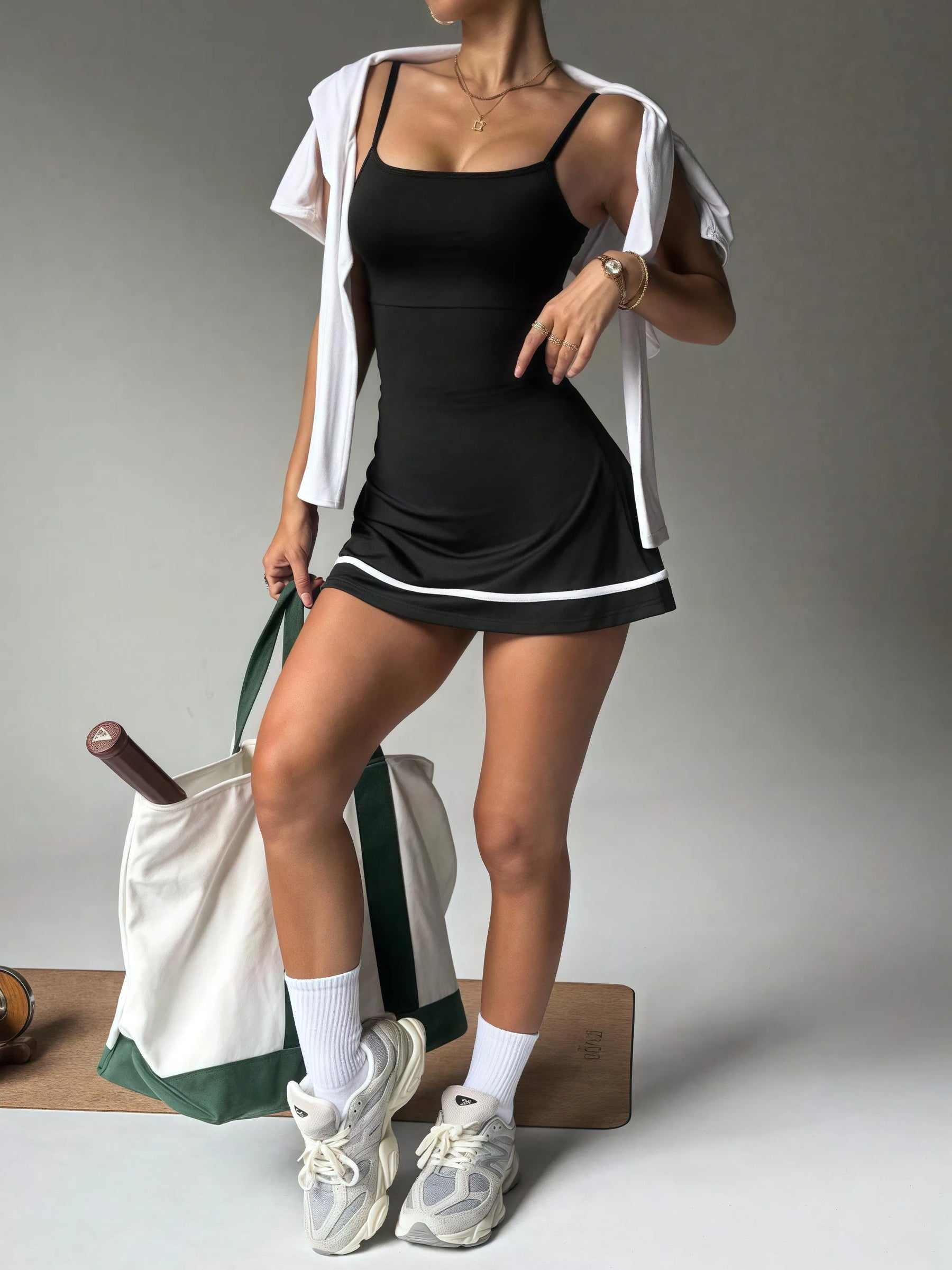 Vestido Feminino Antonella com Alcinha e Shorts Embutido em Poliéster e Elastano