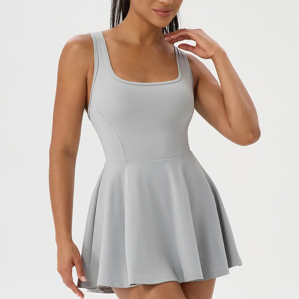 Vestido Feminino para Beach Tennis em Poliamida Premium com Saia Fluida – Vanessa