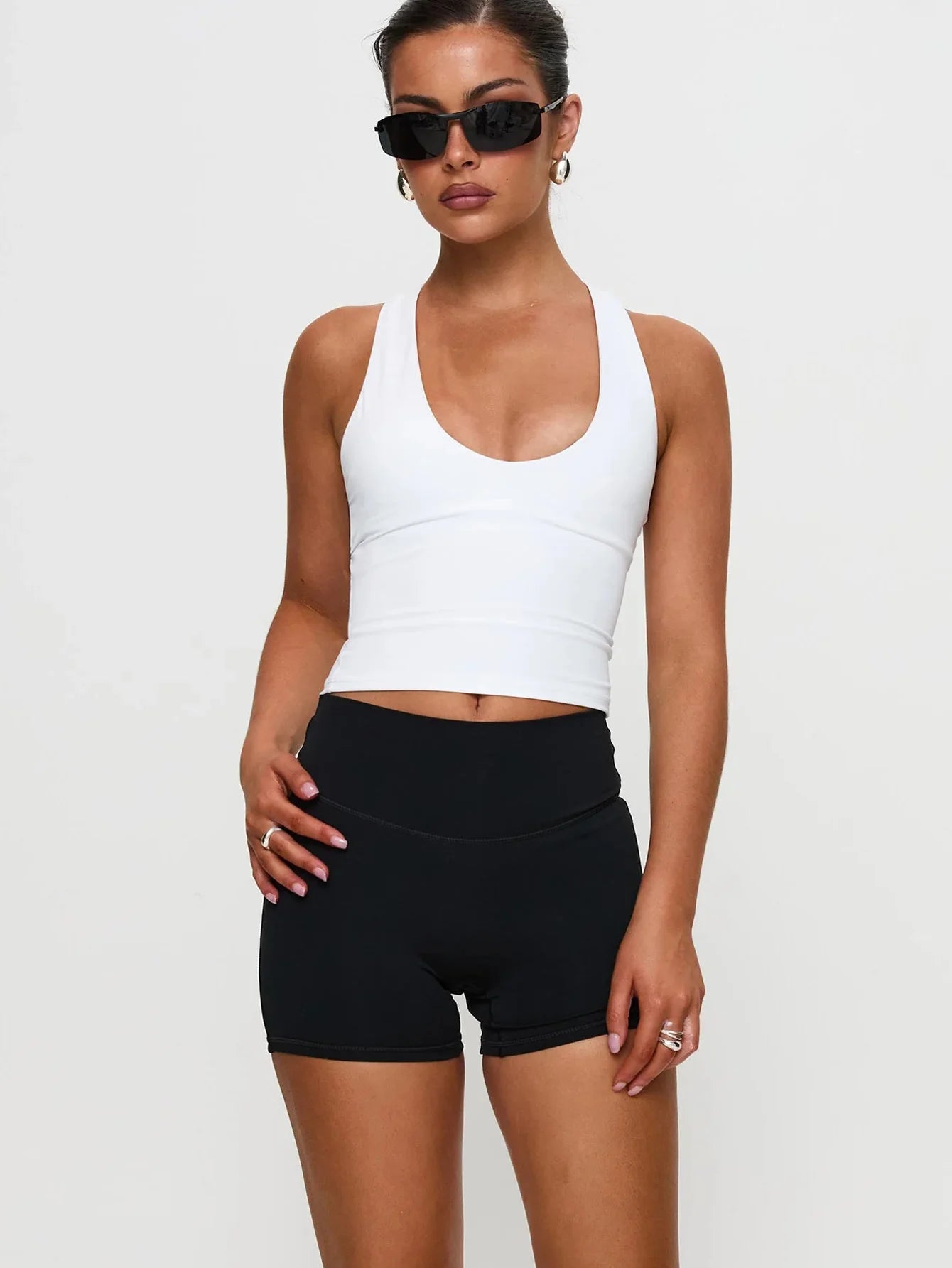 Cropped Feminino de Treino Costas Nadador em Poliéster e Elastano – Sophia