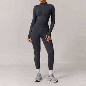 Conjunto Feminino de Treino 2 ou 3 Peças em Poliéster e Elastano – Eva