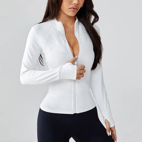 Jaqueta Feminina de Treino Gola Polo e Frente Única em Poliéster e Elastano – Larissa