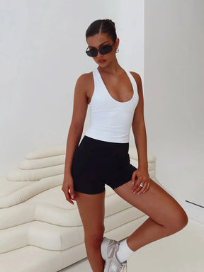 Cropped Feminino de Treino Costas Nadador em Poliéster e Elastano – Sophia